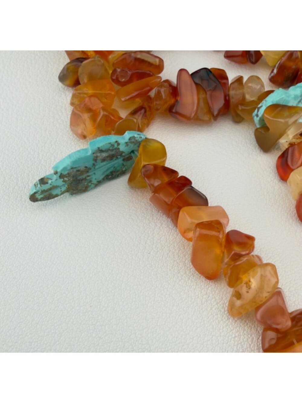Vintage Carved Butterfly Stone Chip Pendant Necklace Southwestern Boho Statement - Picture 12 of 12